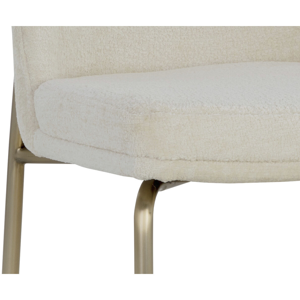 Zeke Antique Brass / Bergen Ivory Dining Chair, Set Of 2